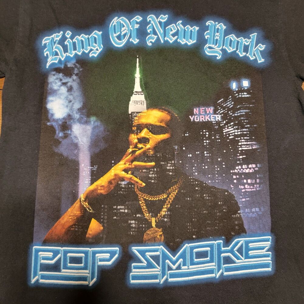Pop Smoke SS Black Unisex Tee "King Of New York" - Size Medium